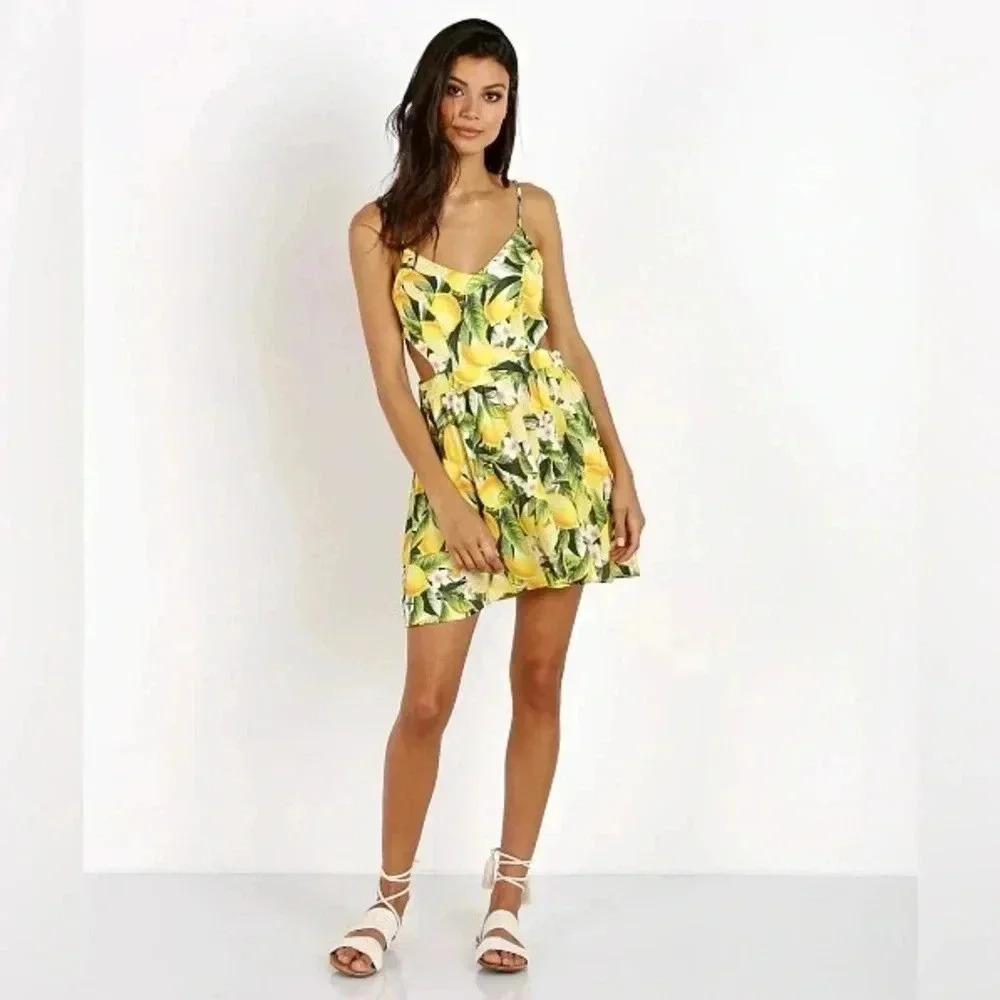 Show Me Your Mumu Piper Dress Citrus Lemons Sz M